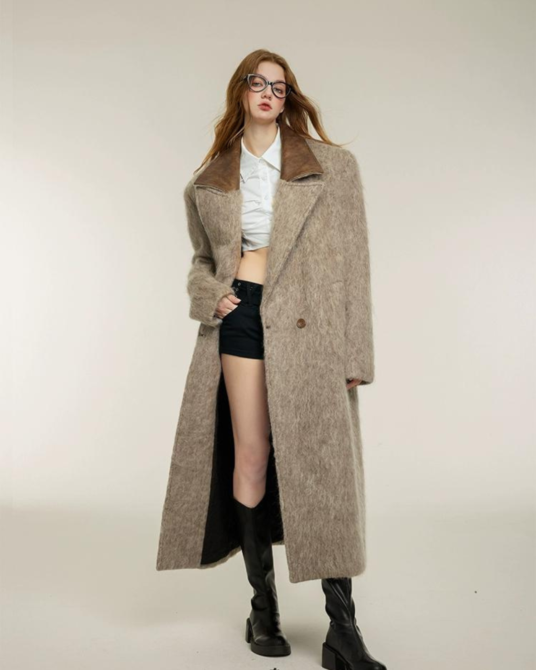 Big Color Elegant Shaggy Coat keb0002