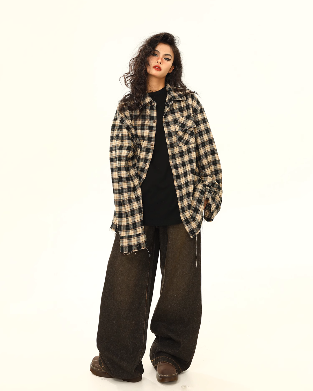 Oversized Check Shirt WDZ0007