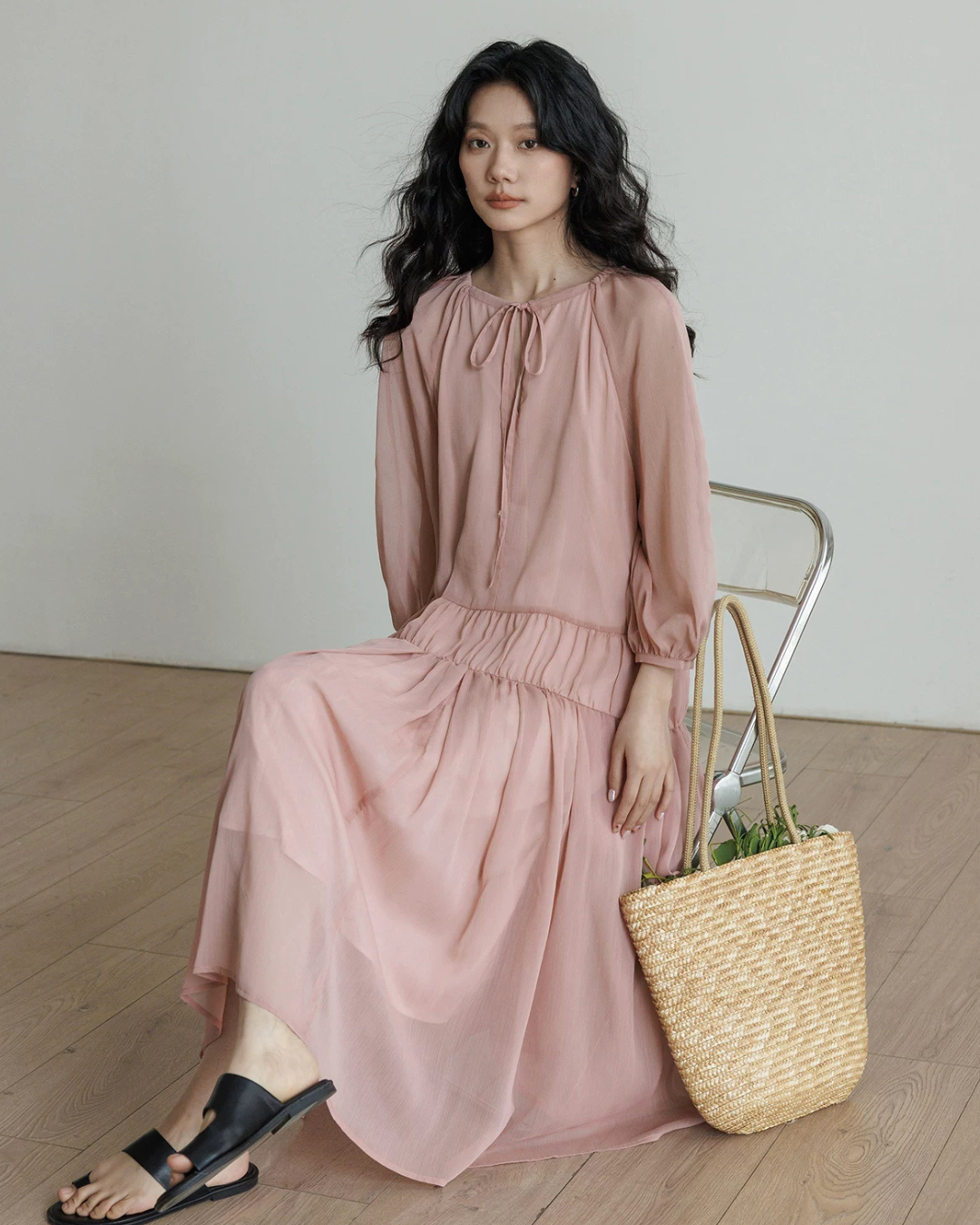 Feminine Tiered Long Dress VAS0197
