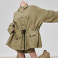 Wind Hooded Trench Coat / High-Waist Shorts FER0036