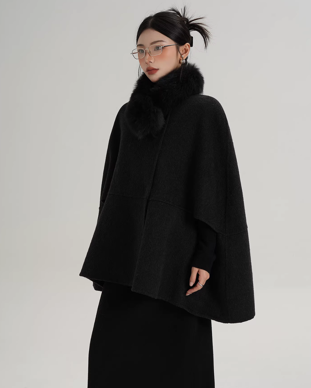 Fur Muffler Cape Coat SRS0402