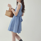 Blue Plaid Sleeveless Collar Dress AMU0031