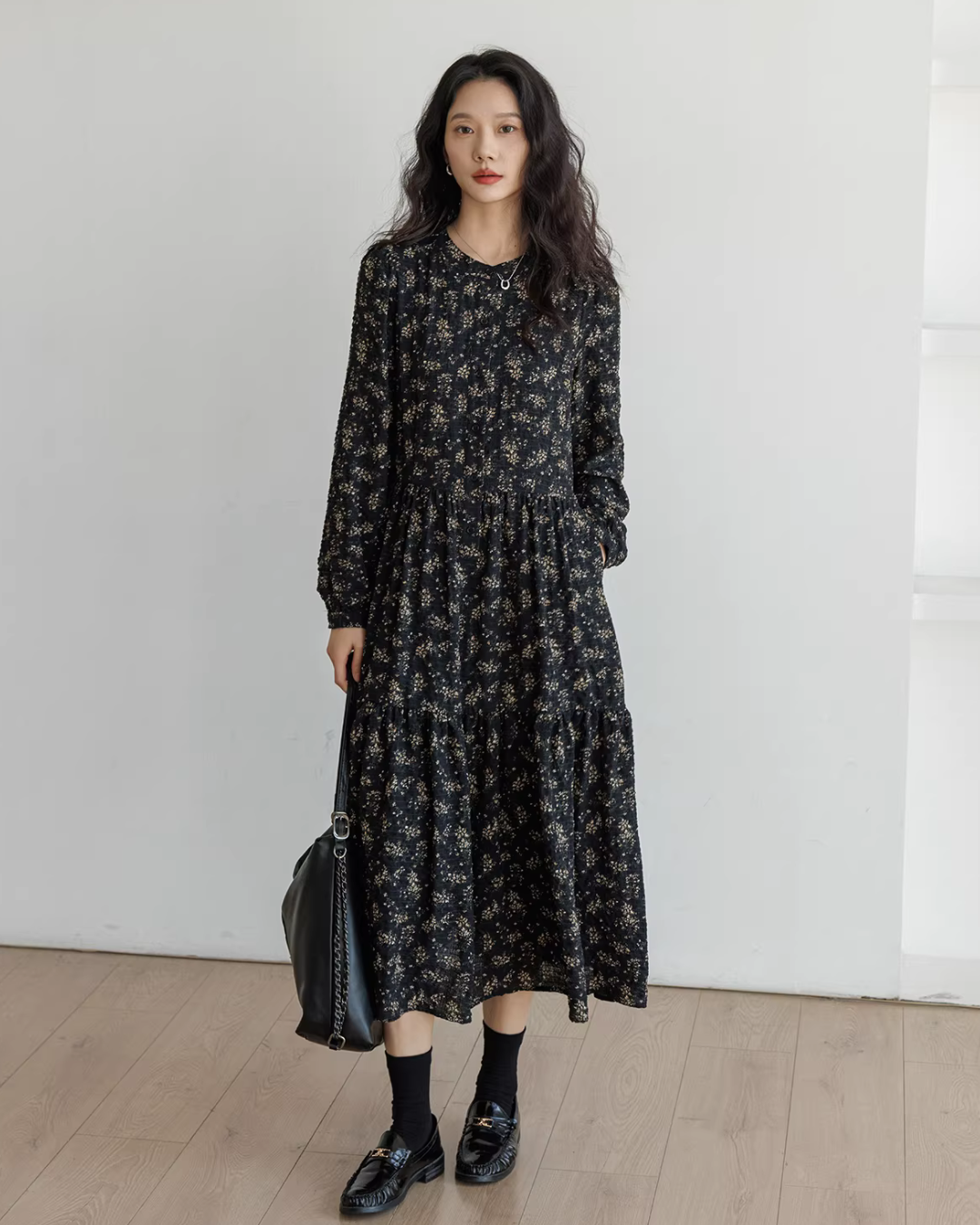 Floral Tea-Length Dress VAS0191