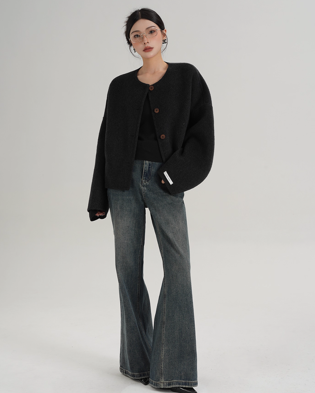 Crew Neck Knit Cardigan SRS0369