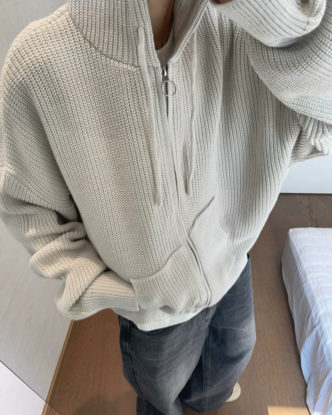 Zip-Up Knit Hoodie DAZ0007