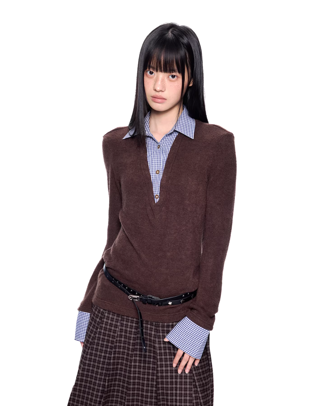 Shirt Docking Knit Top EZK0086