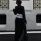 High Neck Long Sleeve Top / Mid Length Skirt ZRS0095
