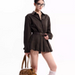 Plaid Pleated Shirt Dress TUW0006
