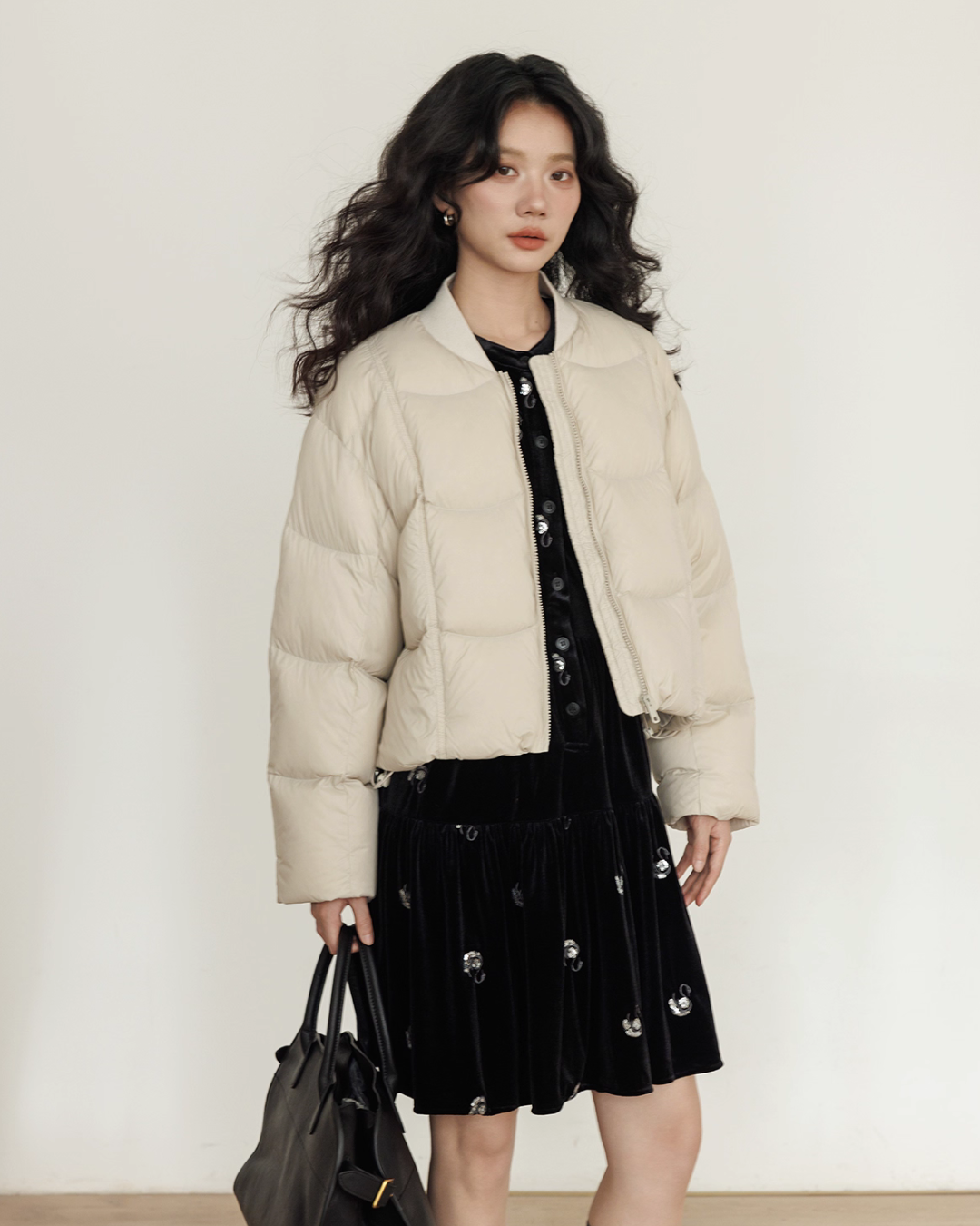 Crew Neck Short Puff Jacket VAS0176