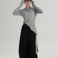 Asymmetry Crew Neck Tops SRS0331