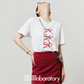 Ribbon Print T-Shirt / A-Line Mini Skirt LLA0486