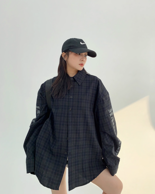 Back Logo Loose Check Shirt YLS0722