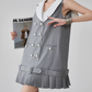 Double-Button Flare Mini Dress FER0093