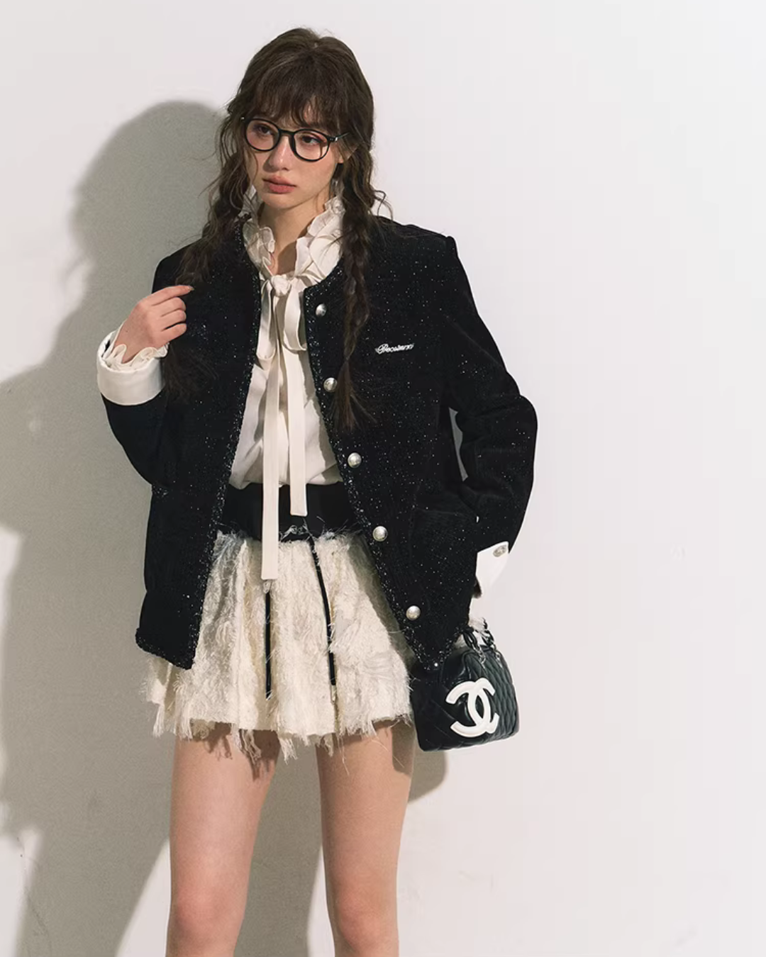 Silver Button Tweed Jacket RCR0011