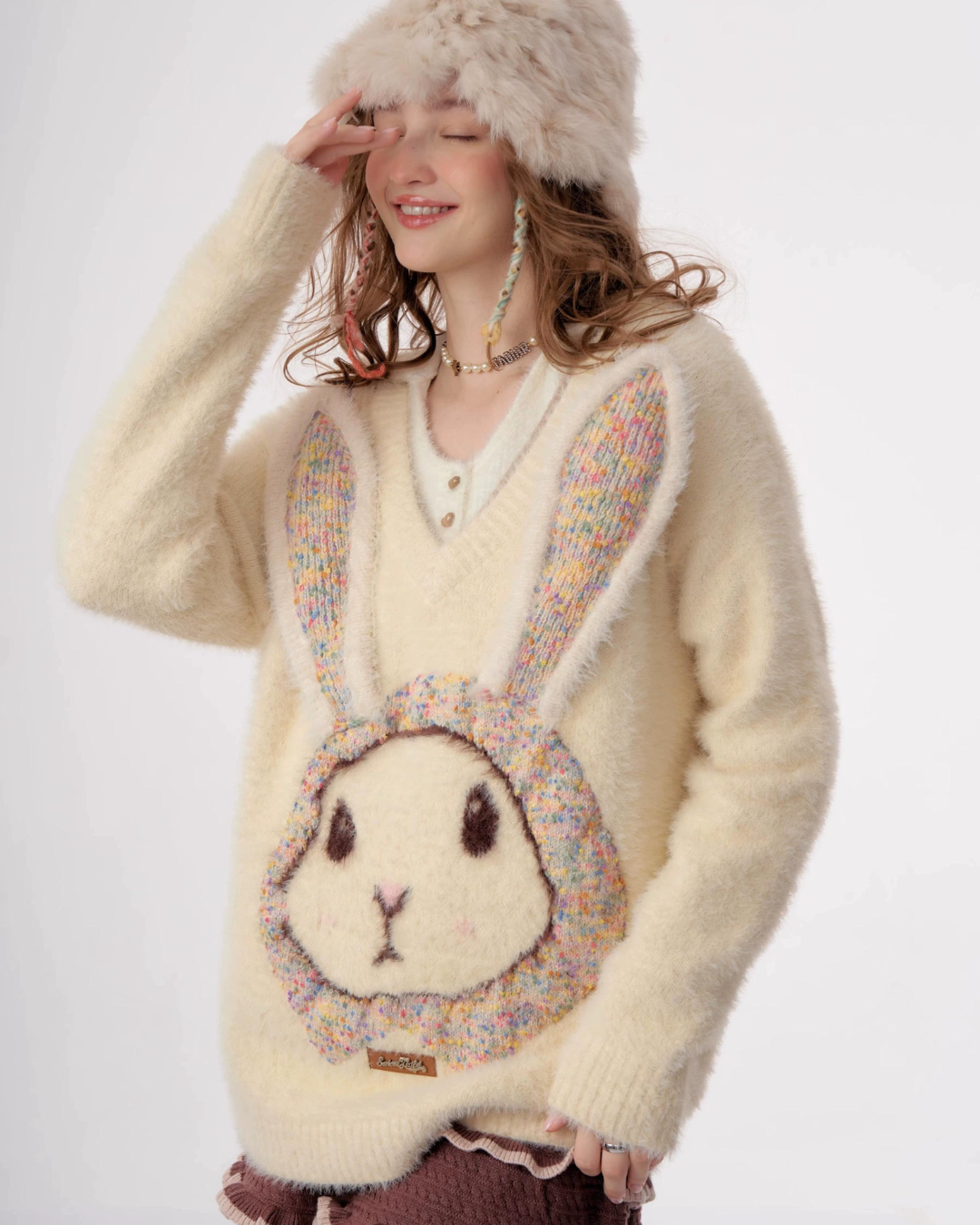 Bunny Girl Apricot Over Knit ZZF0283