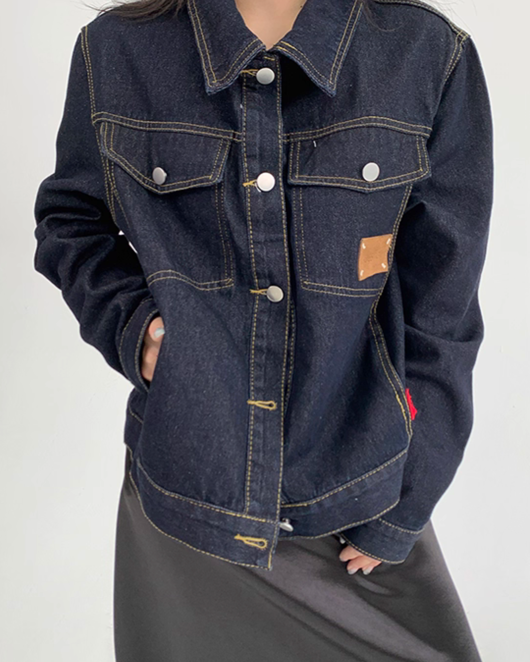 Dark Blue Stitch Denim Jacket YLS0901