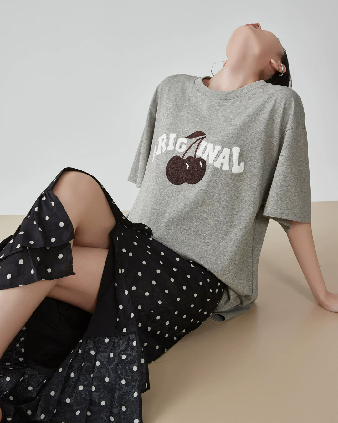 Cherry Print Short-Sleeve T-Shirt  FER0265