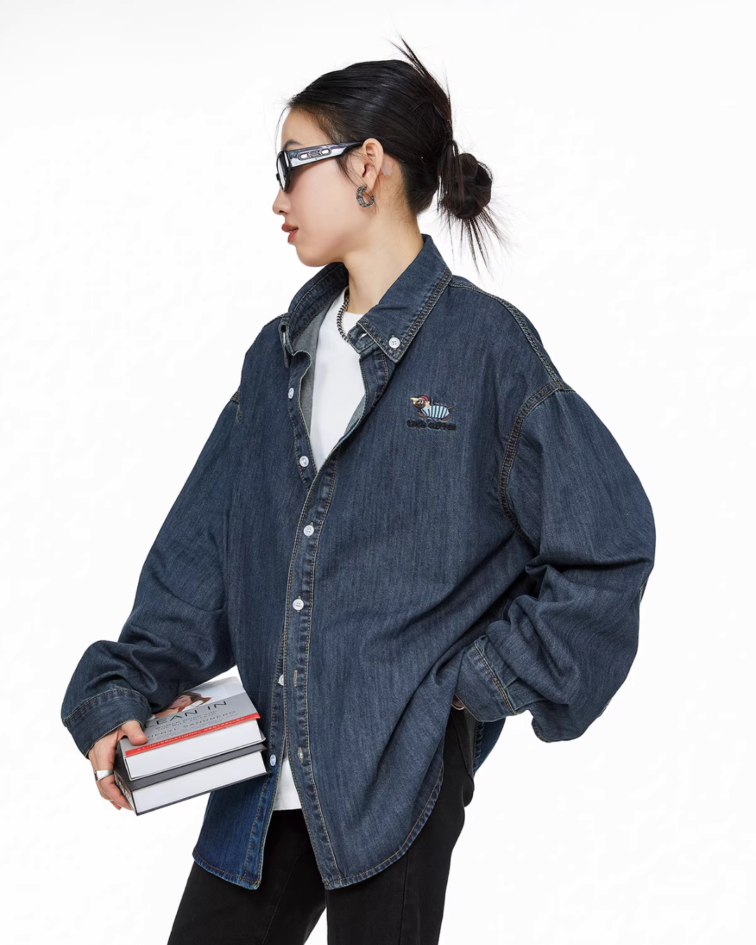 Retro Loose Silhouette Denim Shirt ICM0083