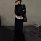 High Neck Long Sleeve Top / Mid Length Skirt ZRS0095