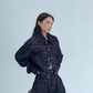 Dark Blue Denim Jacket / Wide Denim Pants YLS0912