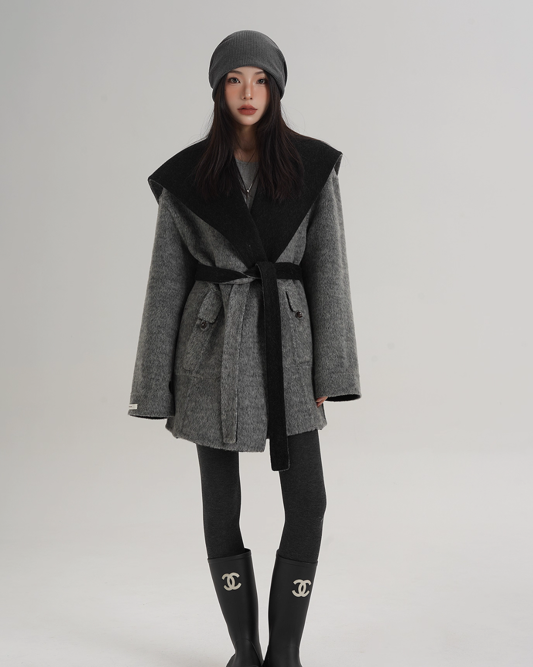 Drop Shoulder Mid Length Coat SRS0388