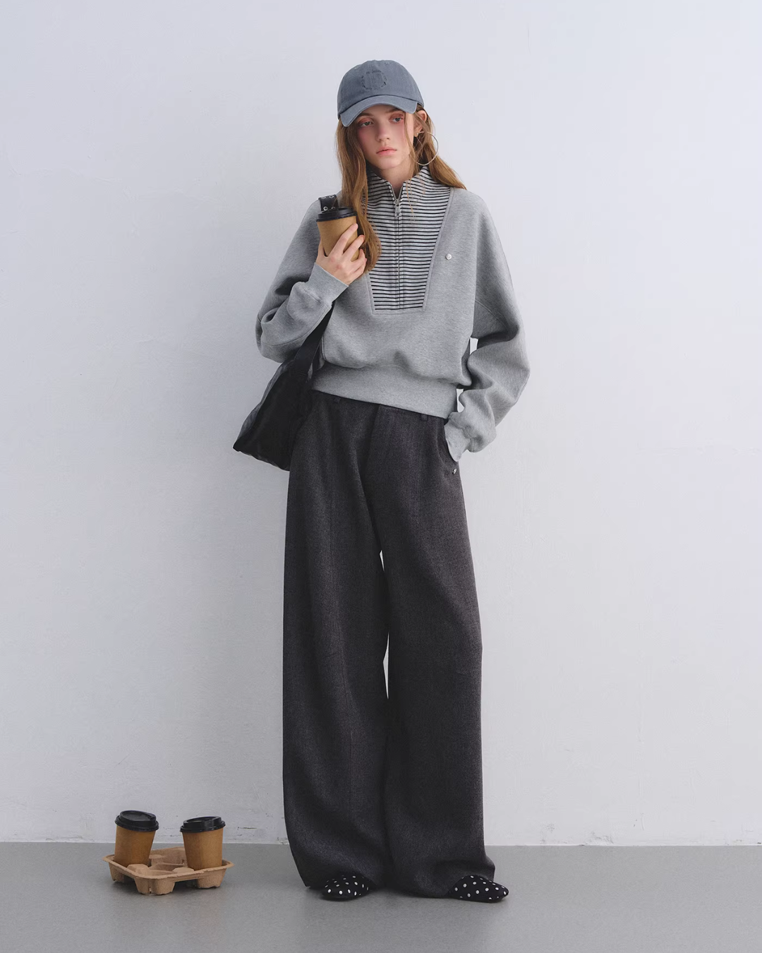 Striped Half-Zip Pullover Hoodie ASG0081
