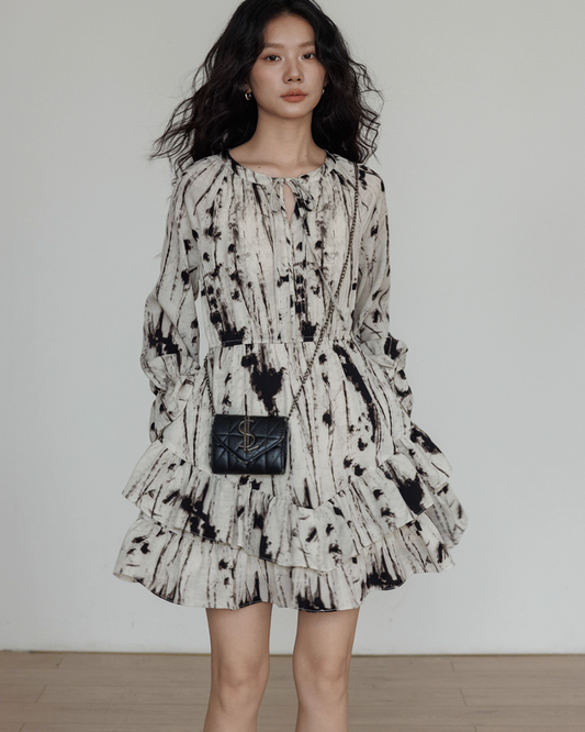 Round Neck Vintage Print Dress VAS0147