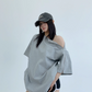 Shoulder Zip Short Sleeve T-Shirt YLS0871