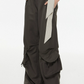 Gingham Sash Belt Wide Cargo Pants EZK0104