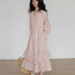 Small Floral Embroidery Long Dress VAS0156