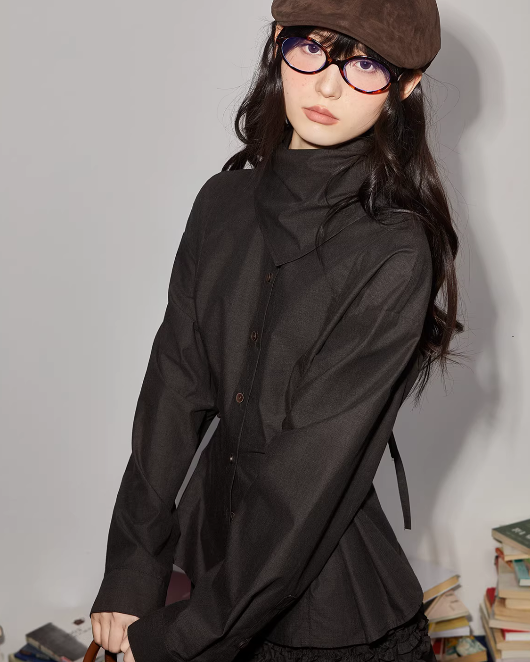 Vintage Brushed Two-Way Shirt / Pleated Lace Skirt BBK0006