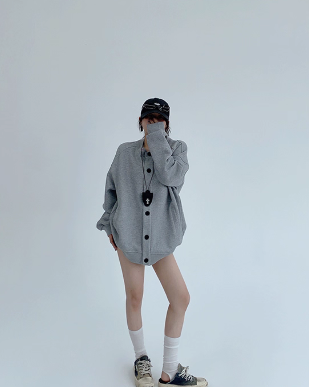 Round Neck Loose Cardigan YLS0891