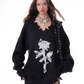 Front Rose Design Loose Knit ZZF0342