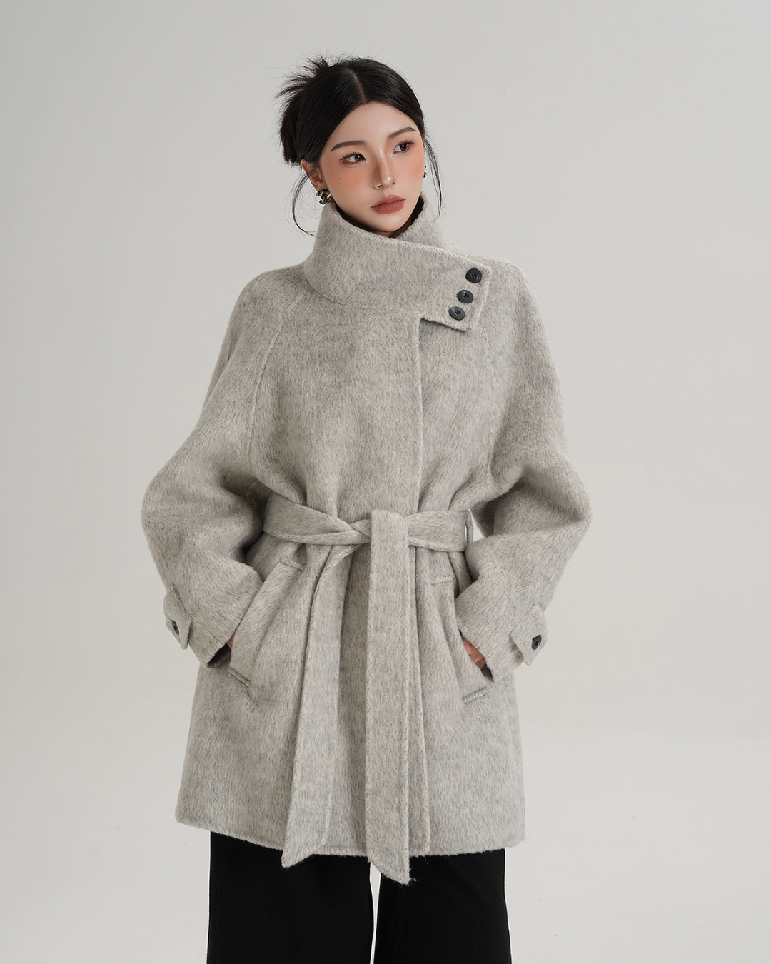 Stand Collar Wool Coat SRS0364