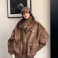 Vintage Leather Faux Fur Jacket YLS1005