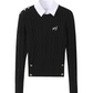 Cable Knit Layered Top / Pleated Skirt Pants WEO0018