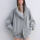 Oversized Collar Zip-Up Hoodie / Flare Sweatpants  ASG0083