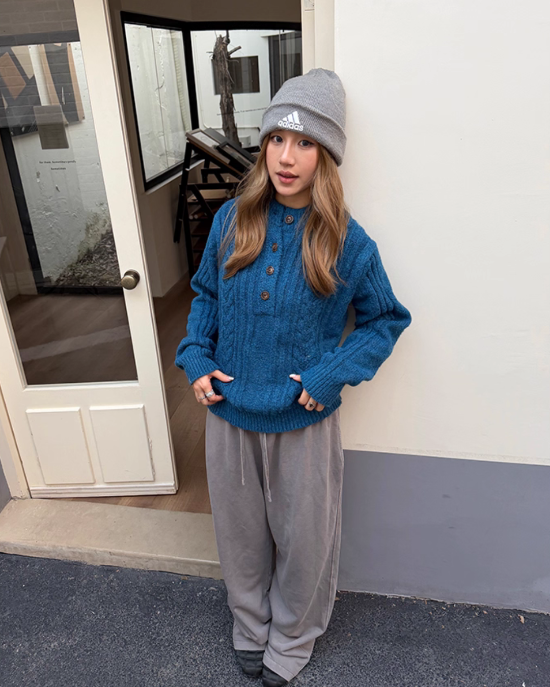 Half-Button Cable Knit CYE0084