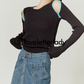 Cutout Slim Long Sleeved Knit LLA0364