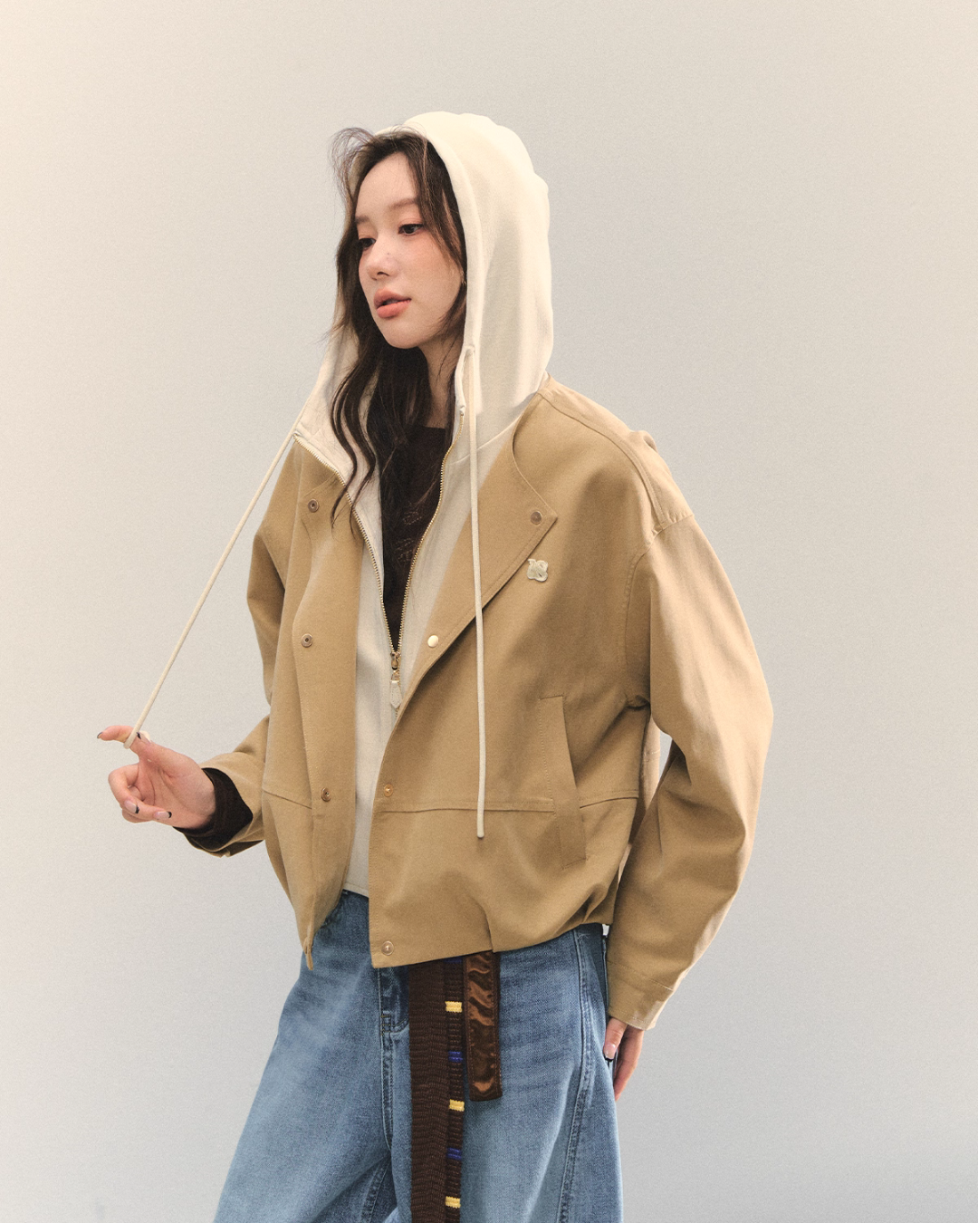 Retro Casual Khaki Jacket / Long-Sleeve Top ASG0052