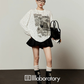 Casual Printed Long-Sleeve T-Shirt / A-line Mini Skirt LLA0664