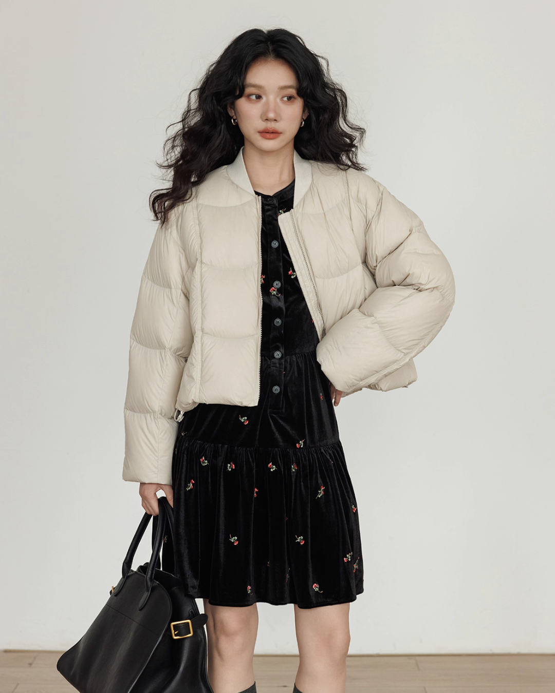 Crew Neck Short Puff Jacket VAS0176