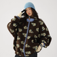 Floral Stand Collar Fleece Jacket ACS0325