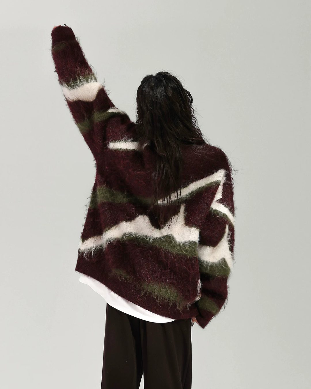 Mohair Jacquard Knit Sweater ACS0387