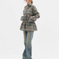 Green Plaid Drawstring Waist Shirt ZZF0360