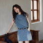 Sleeveless Denim Mini Dress SMS0016