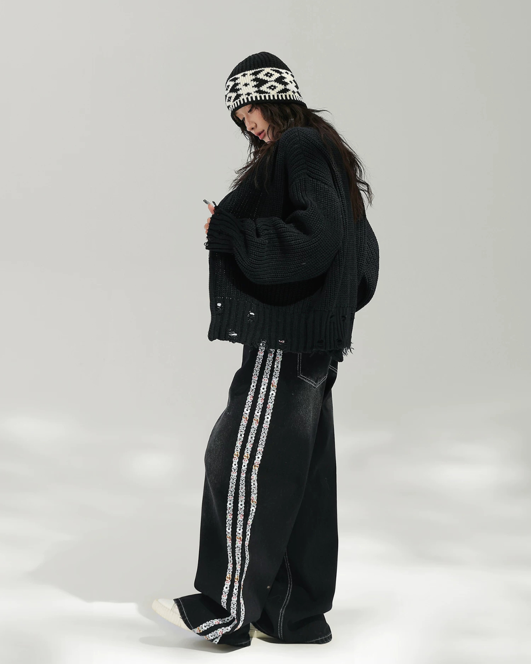 Stand Collar Zip-Up Knit Jacket ACS0389