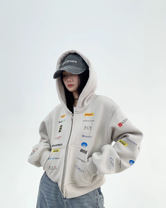 Logo Cropped Hood Jacket YLS0767