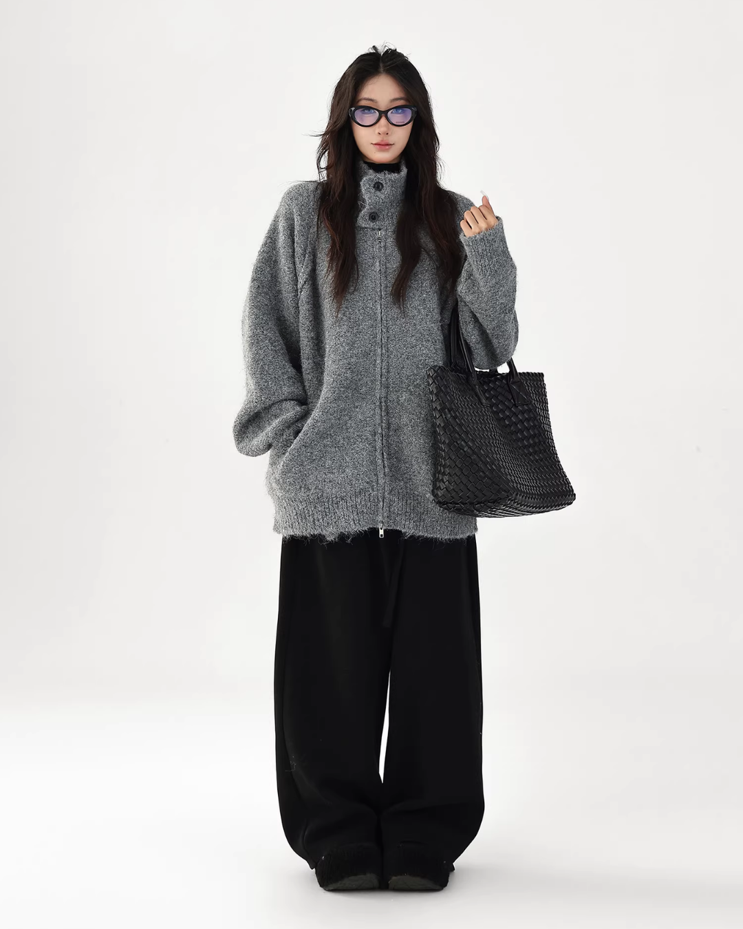 Stand Collar Knit Jacket ACS0352
