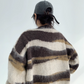 Zebra Shaggy Knit Tops YLS0715